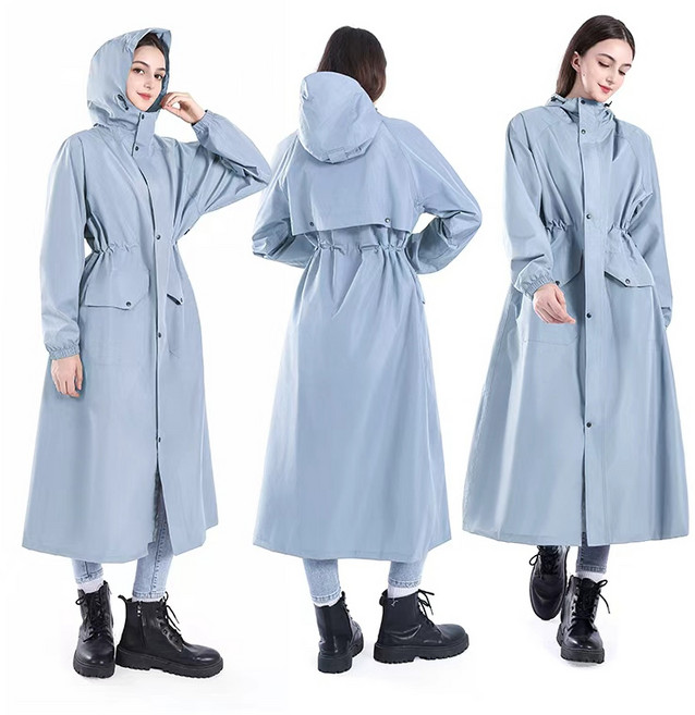 마르도 남녀 공용 고급 골프 우비 비옷 바람막이 레인코트, 라이트 스카이, 1개