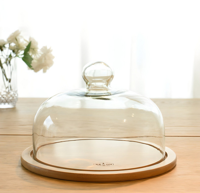디유 우드 글라스 케이크돔 중, 혼합색상, 1개