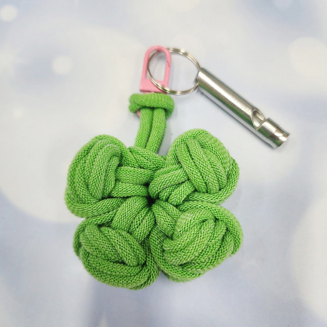 라온맘 양말목 네잎클로버 키링 호루라기 DIY 수험생 수능선물 합격선물, 1세트, 02__네잎클로버+미니 호루라기_연그린