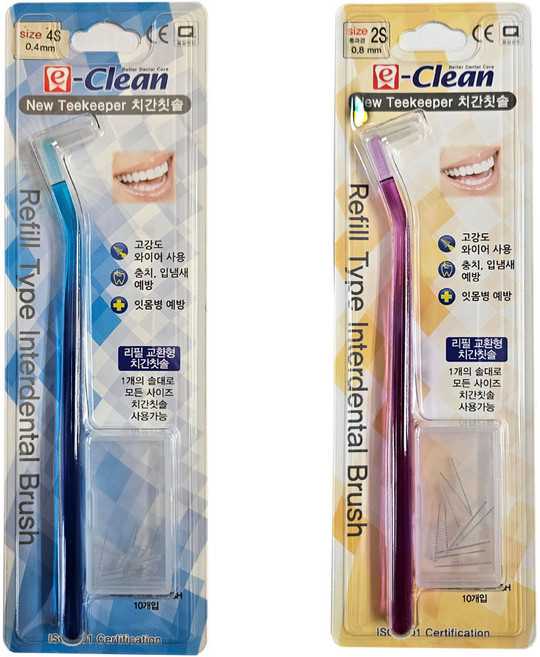 이크린 뉴 티키퍼 치간칫솔 M(1.0)교체용리필 10개포함 고강도 와이어사용, 1개, 1개입, 1mm