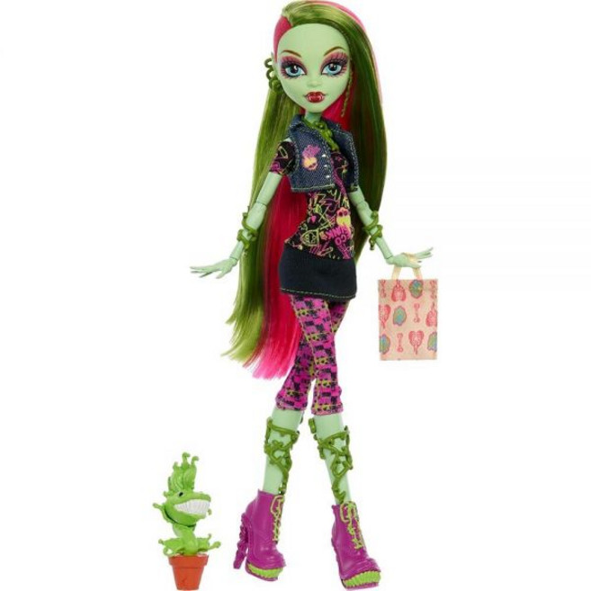 Monster High Boo-r 크리프로덕션 인형 비너스 맥플라이트랩 수집용 복제품 인형 스탠드 다이어리 및 펫 츄리안 포함, Monster High Boo-r 크리프로덕션 인형,