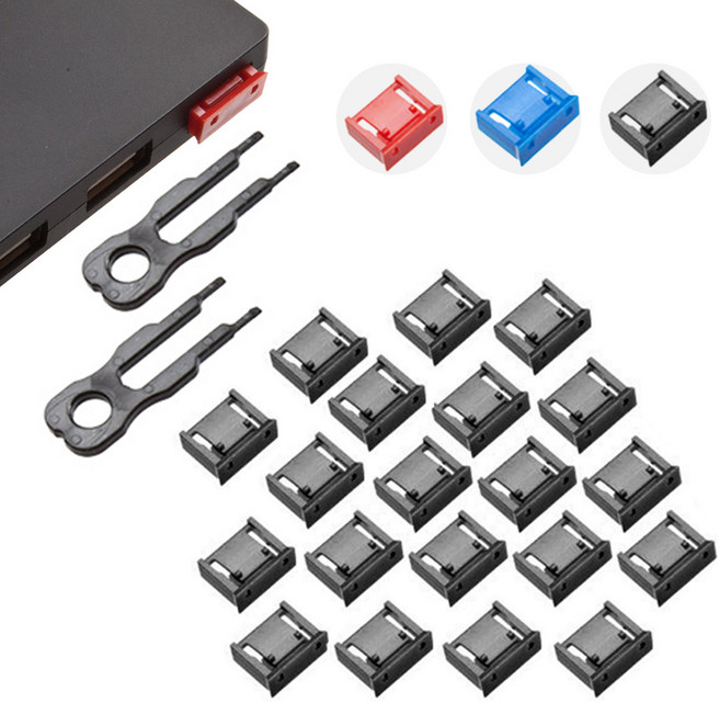 Data Keeper USB포트락 키2개+잠금알20개 블랙 블루 레드 잠금장치 물리적 보안, 01 블랙(키2+ 잠금알20개 세트)