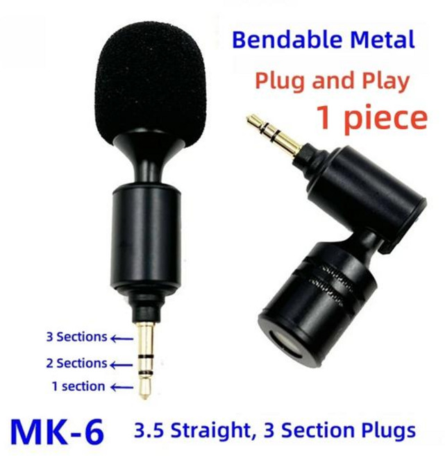 색소폰 무선 핀 마이크 미니 3.5mm 잭 사운드 카드 핸드폰 카메라 태블릿 소음 감소 소형 경량 휴대용 고감도, 02 MK-6-3 Sections, MK-6-3 Sections
