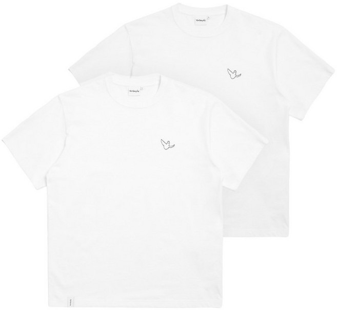 markgonzales 小飛人 短袖T恤 2件組, 白/白,XL