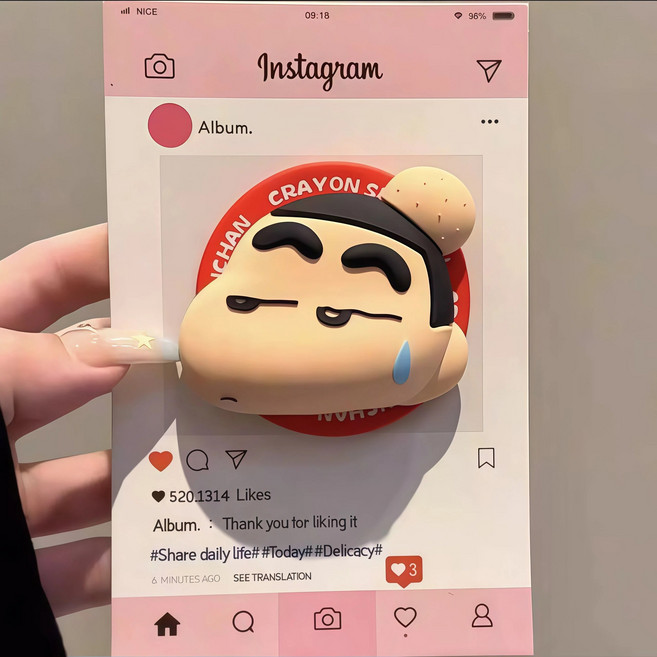 라온샵 핸드폰 그립톡 휴대폰 자석 스마트톡, 1개, 억울한짱구