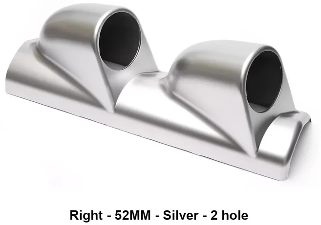 52mm 범용 자동차 2 홀 왼쪽/오른손 이중 구멍 A-필러 호스 게이지 포드 수정 악기, 09 right 2 silver 52mm