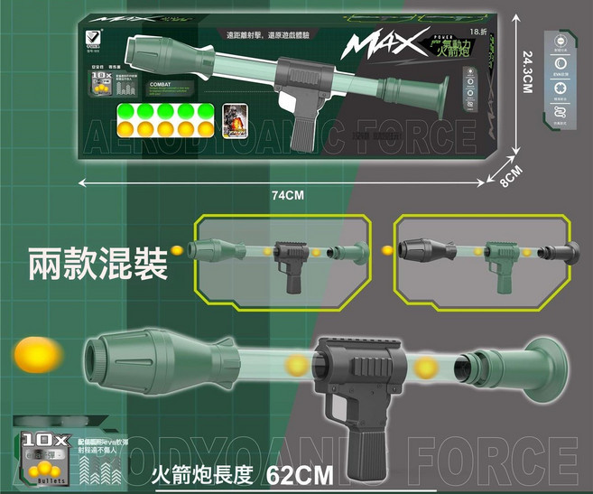 兒童軟彈槍男孩吃雞裝備步槍狙擊軟彈槍培訓機構禮品地攤玩具批發, 1個, 115-9-火箭炮空氣動力槍:如圖