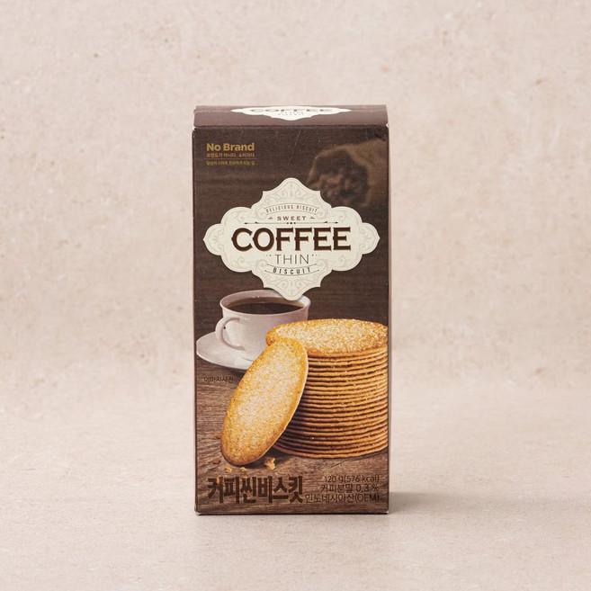 노브랜드 커피 씬 비스킷 120g, 1개