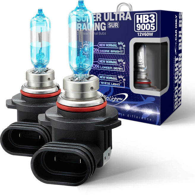 바이오라이트 차량용 할로겐 전조등 슈퍼 울트라 레이싱 HB3, Super Ultra Racing, 2개, 9005
