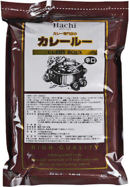하치 카레루 - 일본 하찌 카레가루 약간 매운맛 하치 커리파우더 분말 카레분 스프카레 드라이 카레, 1개, 1kg