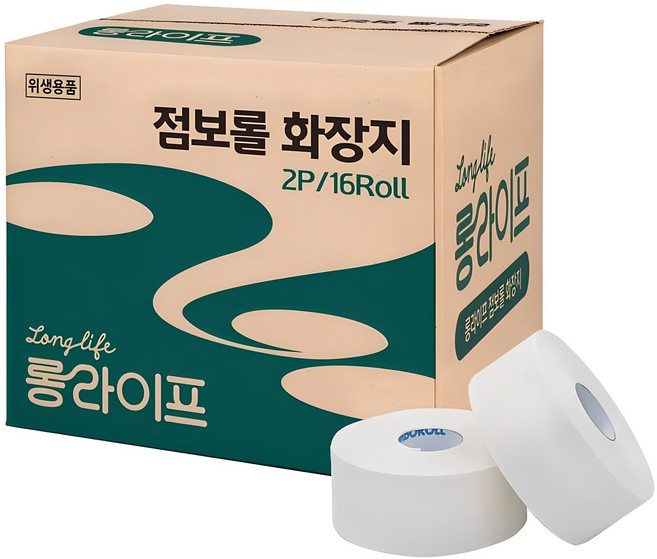 롱라이프 경제적 점보롤 화장지 업소용 대용량 공중화장실 롤휴지, 16개입, 1개, 200m