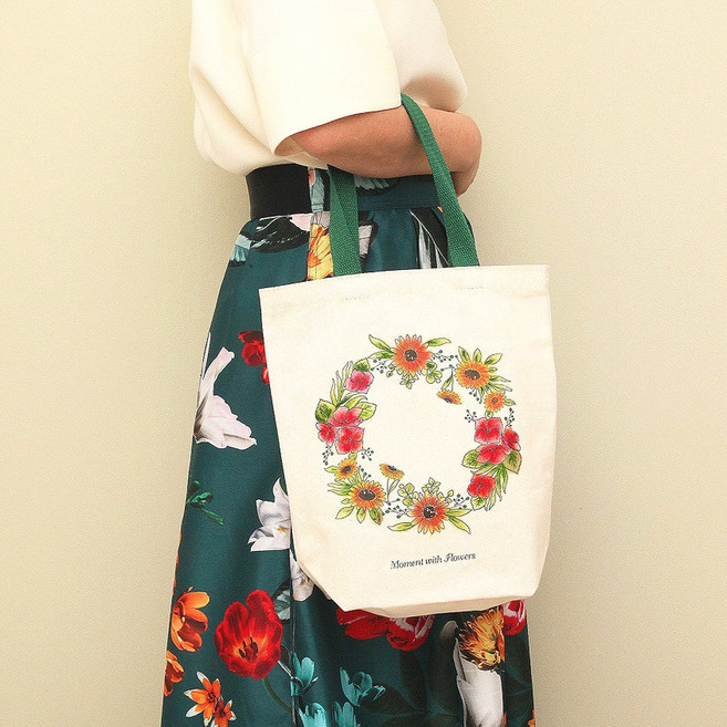 프레스코21 압화 만들기 에코백 아이보리