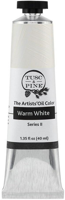 Tusc & Pine 아티스트 오일 페인트 - 티타늄 화이트 (아마씨) 40ml 황변 없음 풍부하고 크리미 한 일관성 최대 안료 부하 소량 가공 페인트 전문 아티스트, 1개(1개입), 웜 화이트