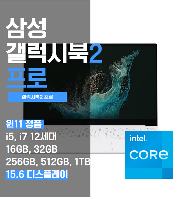 삼성 갤럭시북2 프로 12세대 15인치 (15.6 인치) 노트북, i5 A급, WIN11 Pro, 16GB, 256GB, 미스틱 실버 or 그라파이트 중 1