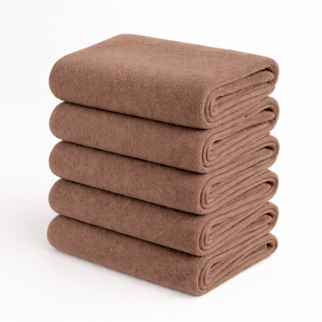 아크디 먼지없는 가벼운 극세사 수건, 모카, 5개