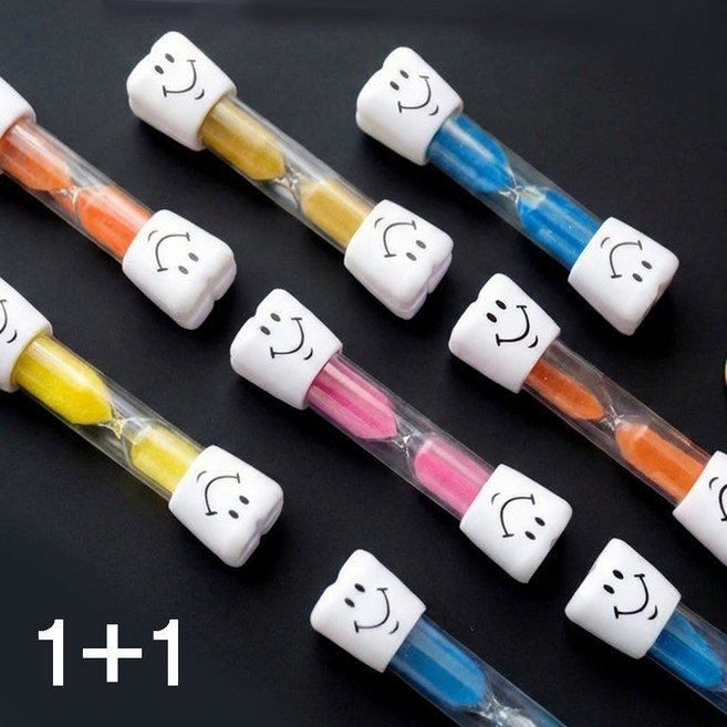 미니갤러리 3분 양치 모래시계 타이머 1+1, 핑크