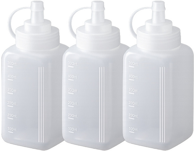 바이빈 세탁세제 공병 소분 세제 용기 정리, 3개, 투명 600ml