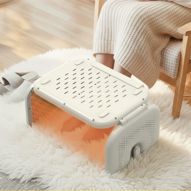 바디온 접이식 발난로 사무실 전기 파티션 발온풍기 손난로 수족냉증 책상 발히터 컴퓨터, 베이지