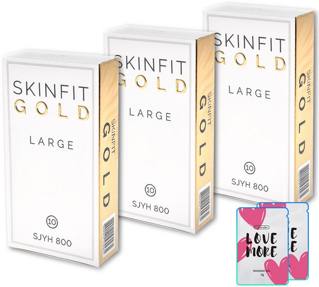 스킨핏 골드 라지 일반형 콘돔, 3개, 10개입