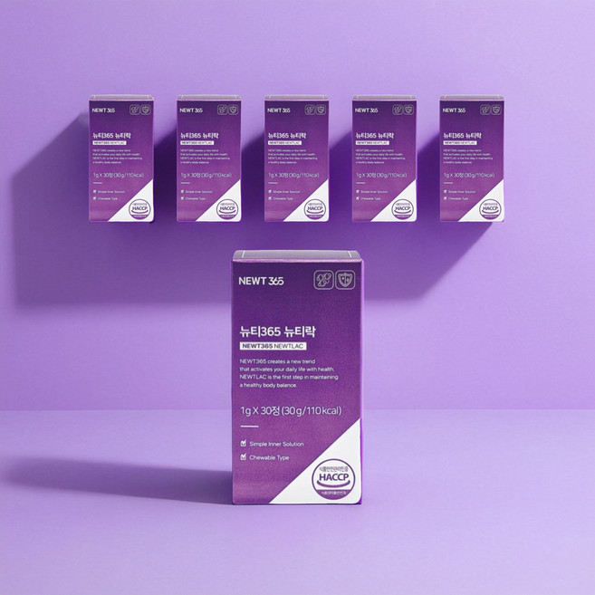 부티크쿠미 뉴티락 뉴티365뉴티락 낙산균 K낙산균 유산균 쾌변 유산균, 30정, 6개