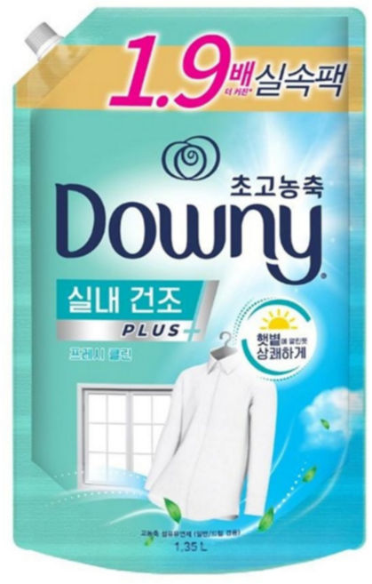 다우니 실내건조 프레시클린 섬유유연제 리필 1.35L 1개, 1