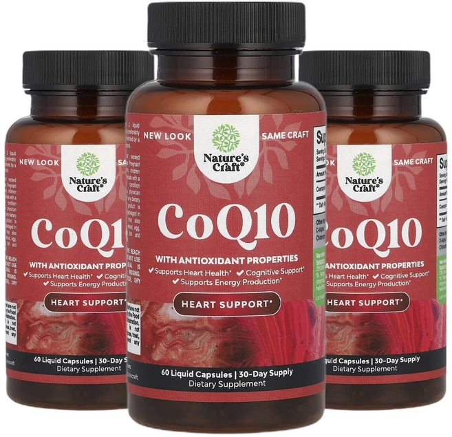 네이처스크래프트 코큐텐 CoQ10 코엔자임 Q10 액상 캡슐 60정캡슐 2+1, 3개, 60정 - 쿠팡