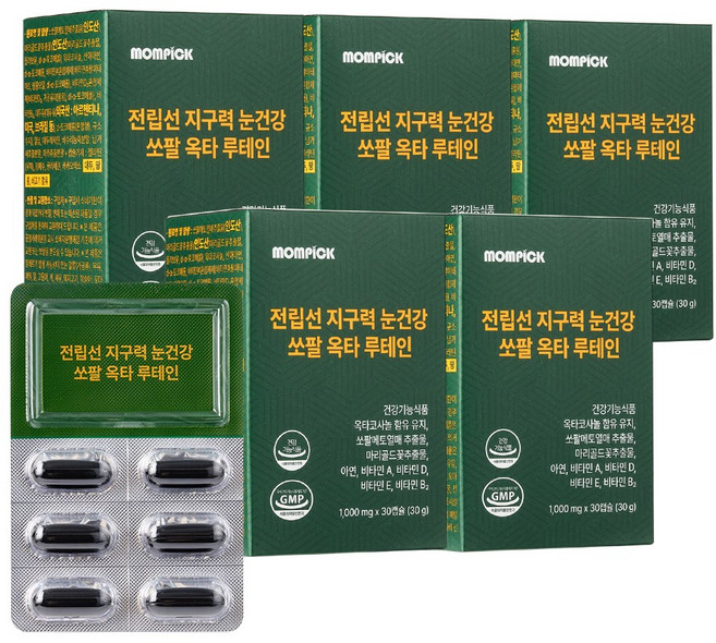 전립선 건강 쏘팔메토 옥타코사놀 루테인 눈 건강 지구력 남성 영양제 쏘팔매토 소팔매토 맘픽, 5개, 30회분