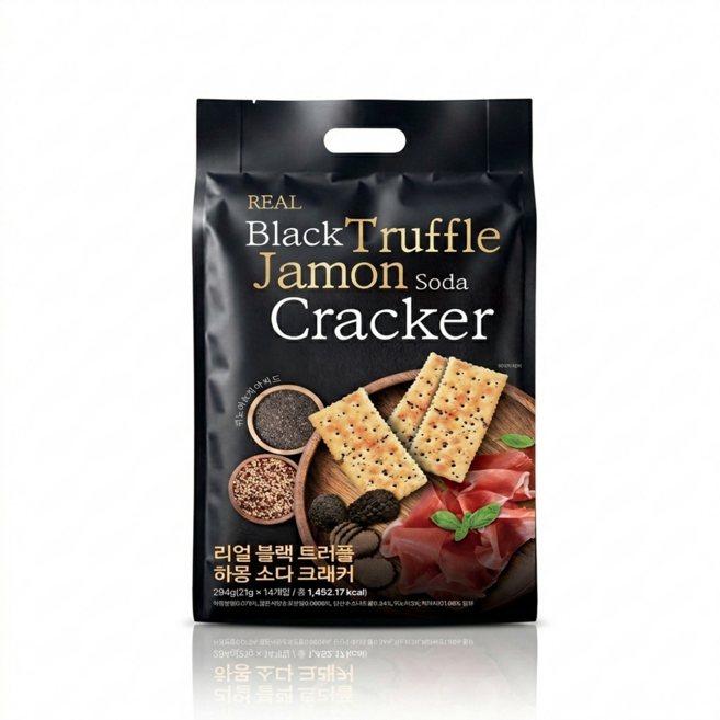 블랙 트러플 하몽 소다 크래커 맛있는 간식 만능 안주, 1개, 294g