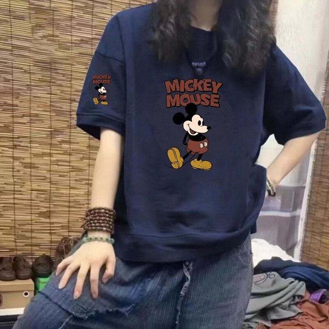 여름 빈티지 루즈핏 미키마우스 5컬러 티셔츠