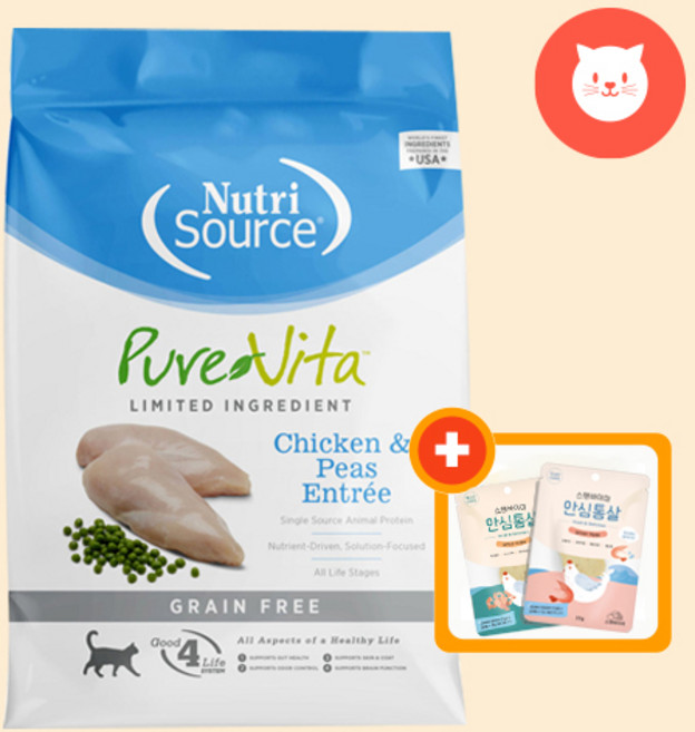 퓨어비타 캣 그레인프리 치킨 5.44kg +국내산 안심통살 2개 증정, 1개, 닭
