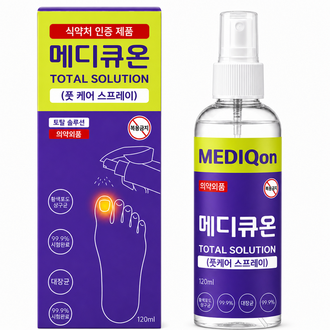 메디큐온 의약외품 문제성 발톱 케어 스프레이, 1개입, 1개, 120ml