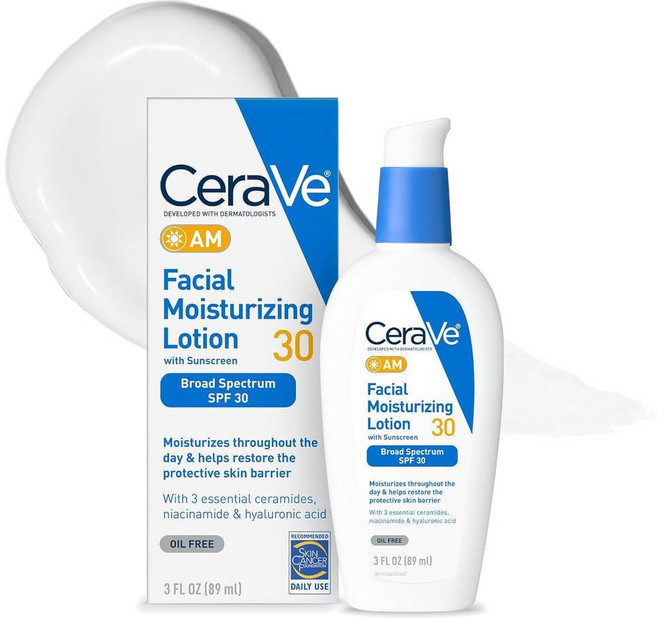 CeraVe AM Facial Moisturizing Lotion SPF 30 세라비 AM 페이셜 모이스처 로션 SPF 30, 6개, 89ml