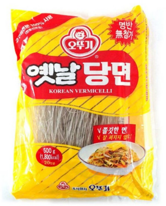 잡채 자른당면 옛날당면X 오뚜기 오뚜기당면 넓적당면 중국당면, 500g, 20개