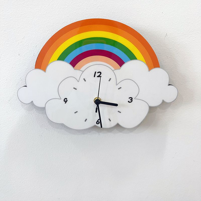 LEY 크리에이티브 레인보우 장식 벽시계 침실 무음 벽시계, BR02