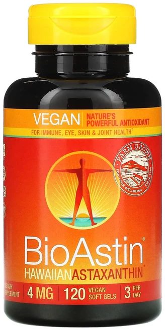 뉴트렉스 하와이 바이오아스틴 하와이안 아스타잔틴 4 mg 120 베지소프트젤, 120정, 1개 - 쿠팡