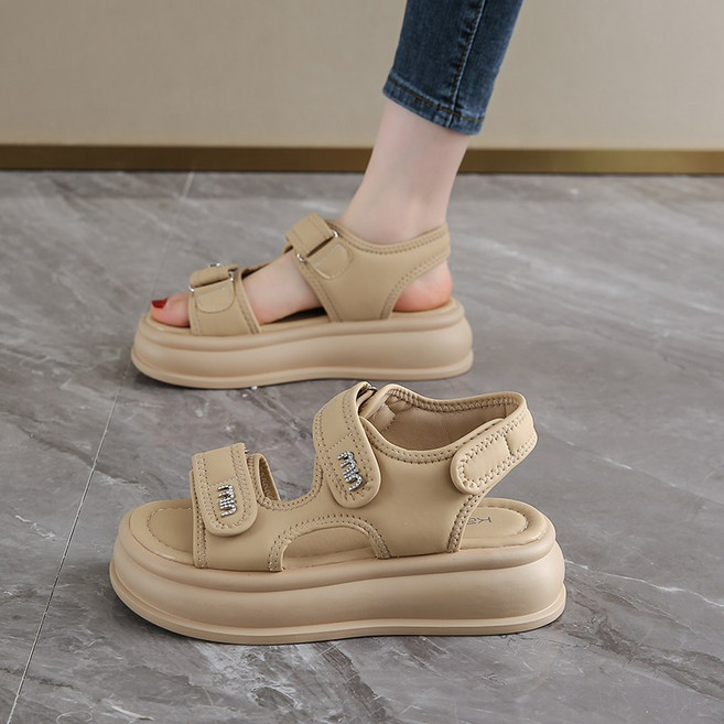 Modern Fashion 여성 캐주얼 발편한 키높이 벨크로 샌들 X80