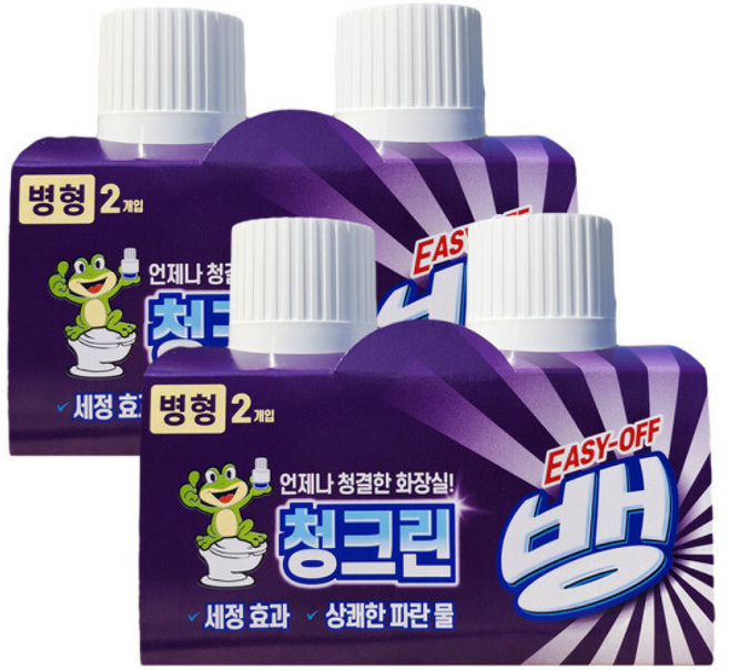 하픽 이지오프뱅 청크린 병형 변기세정제 변기파란물, 이지오프뱅 청크린 병형 변기세정제 변기파란물 180g, 180g, 180ml, 4개