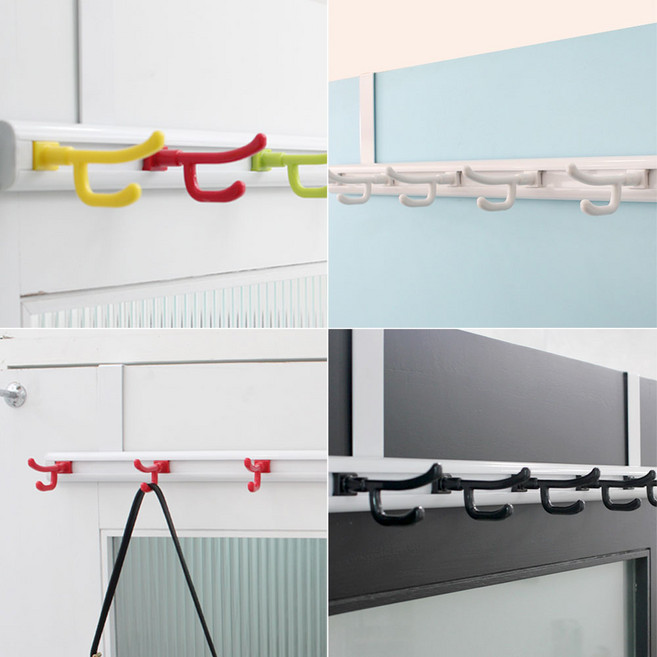 아이하우스 레인보우 2단 문걸이용 옷걸이 미니, 레드, 1개