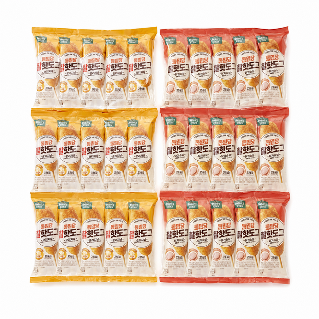 올반 찰핫도그15봉+크런치핫도그15봉, 80g, 30개