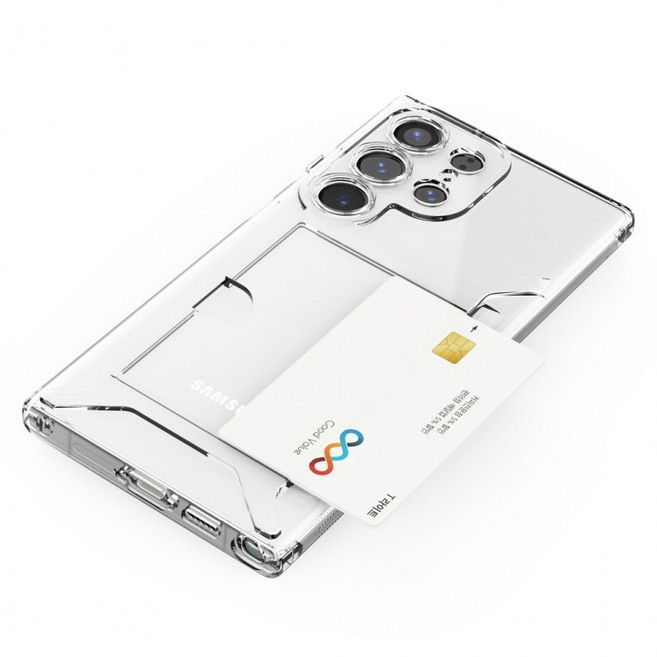 카드포켓 슬라이드 스마트폰 투명케이스 카드2장수납 카메라렌즈보호 슬림 깔끔 갤럭시 A52 A528 전기종