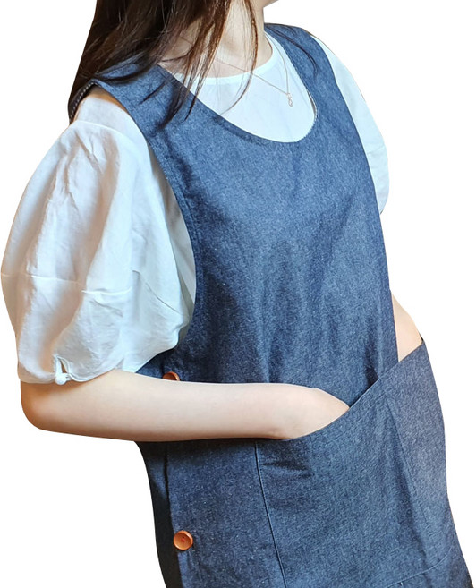 방가지똥 데님 원피스 앞치마 어린이집 유치원, 77사이즈, 1개