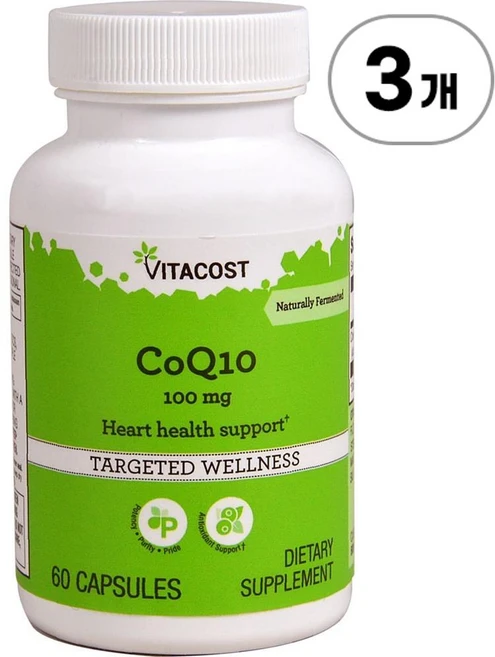 비타코스트 코큐텐 100mg Vitacost CoQ10 100 mg 60정, 3개 - 쿠팡
