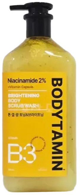 비욘드 바디타민 나이아신아마이드 B3 2 비타 캡슐 브라이트닝 바디 스크럽 워시 500ml, 1개