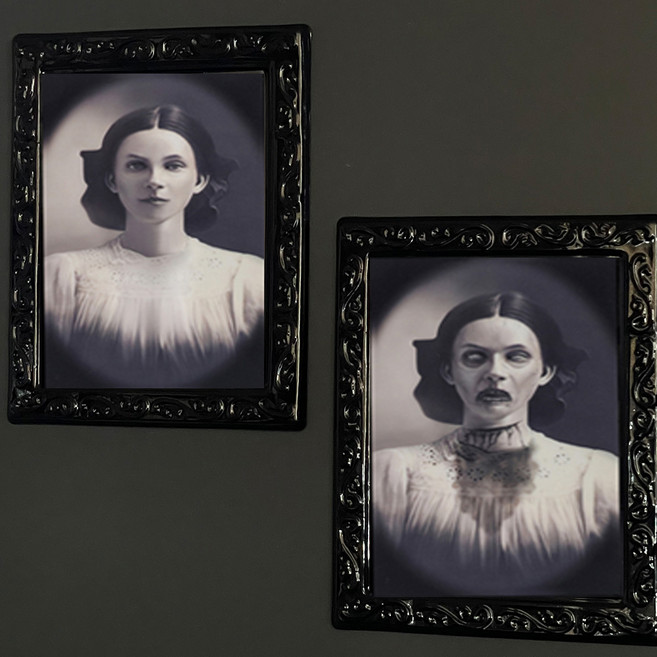 파티앤온 할로윈 소품 캠핑 파티 꾸미기 홀로그램 호러액자, 1개, 중세여자