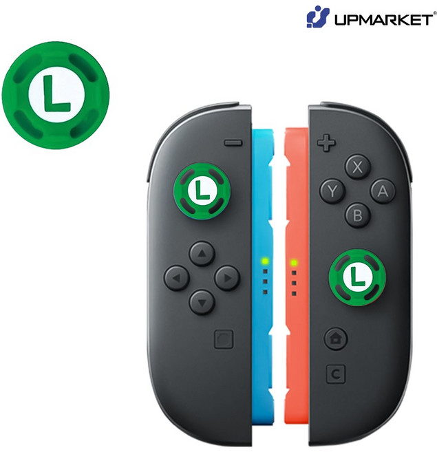 닌텐도 스위치2 조이콘 스틱커버 마리오 스틱 캡 1개단품 프로콘2 호환, 업마켓 스위치2 마리오 스틱커버, L그린 1개입