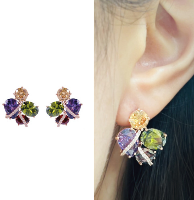 [혜성주얼리] 헤데라 멀티 보석 귀걸이