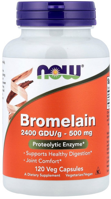 나우푸드 브로멜라인 2400GDU/g-500mg 베지 캡슐, 120정, 1개
