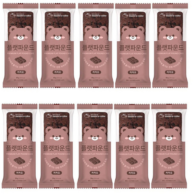 [맘스케이크] 플랫파운드 카카오맛, 10개, 50g