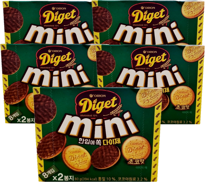 닥터유 한입에쏙 다이제 미니 초코맛, 80g, 5개