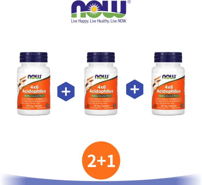 나우푸드 4x6 애시도필러스 60 캡슐 락토바실러 비피도박테리움 40억 6종 균주 3세트, 3개, 60정 - 쿠팡